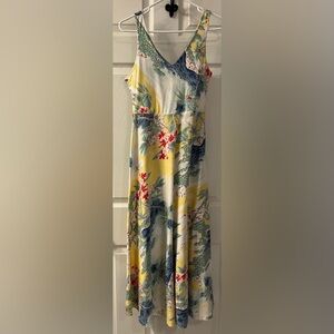 American Living Yellow Boho Floral Sleeveless Maxi Dress Size M